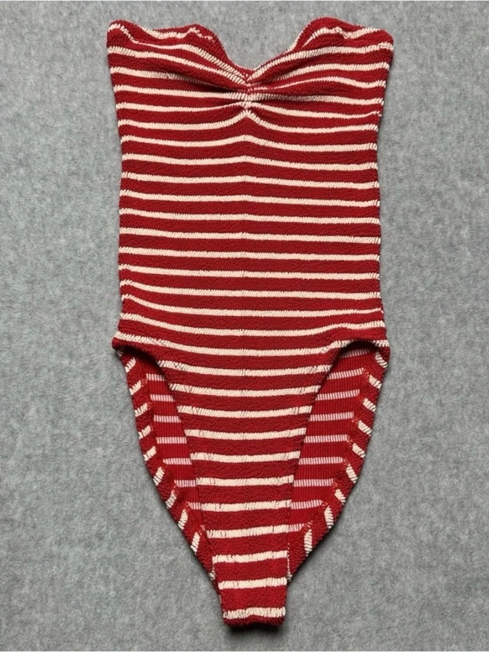 Striped Red and white One-Piece Swimsuit